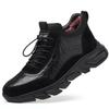 Черные мужские зимние ботинки из натуральной кожи и шерсти, супертеплые, размер 38~44, зимние ботинки, нескользящие, для снега