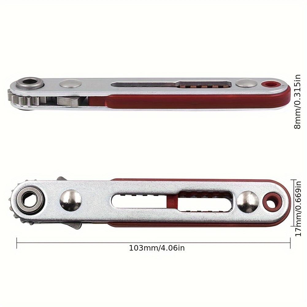 A Mini Ratchet Wrench with Hexagonal Torque, Two-way Control Screwdriver Head - 6.35mm, Chrome Vanadium Steel, Adjustable, Manually Operated