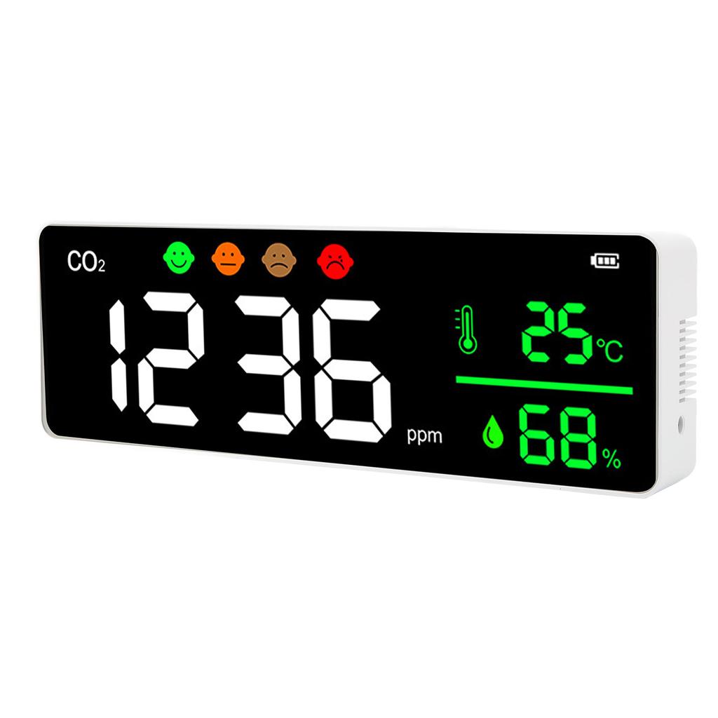 LED Screen Air Quality Monitor Wall Mount Digital Temperature CO2 Concentration Detector DM1306