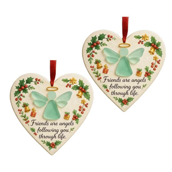 Sea Glass Angel Ornament Friends Are Angels Sea Glass Art Christmas