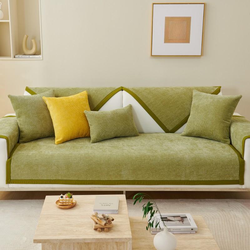 Modern Solid Color Sofa Cover Non-Slip Thick Chenille for Living Room Couch Cushion Mat Corner Sofa Cover Sofas Towel Home Decor