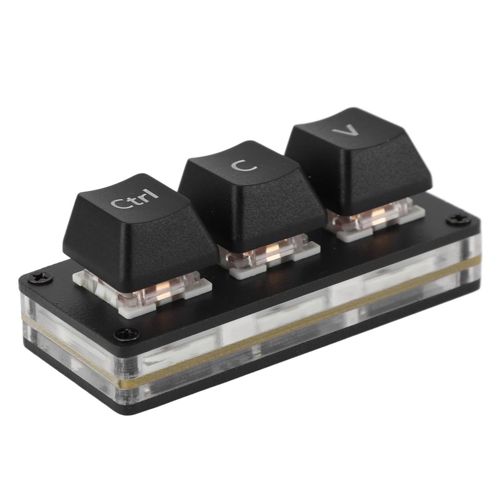 3 Key Mini Keypad Red Switch Hot Swappable Colorful Backlight DIY Custom Programmable USB One