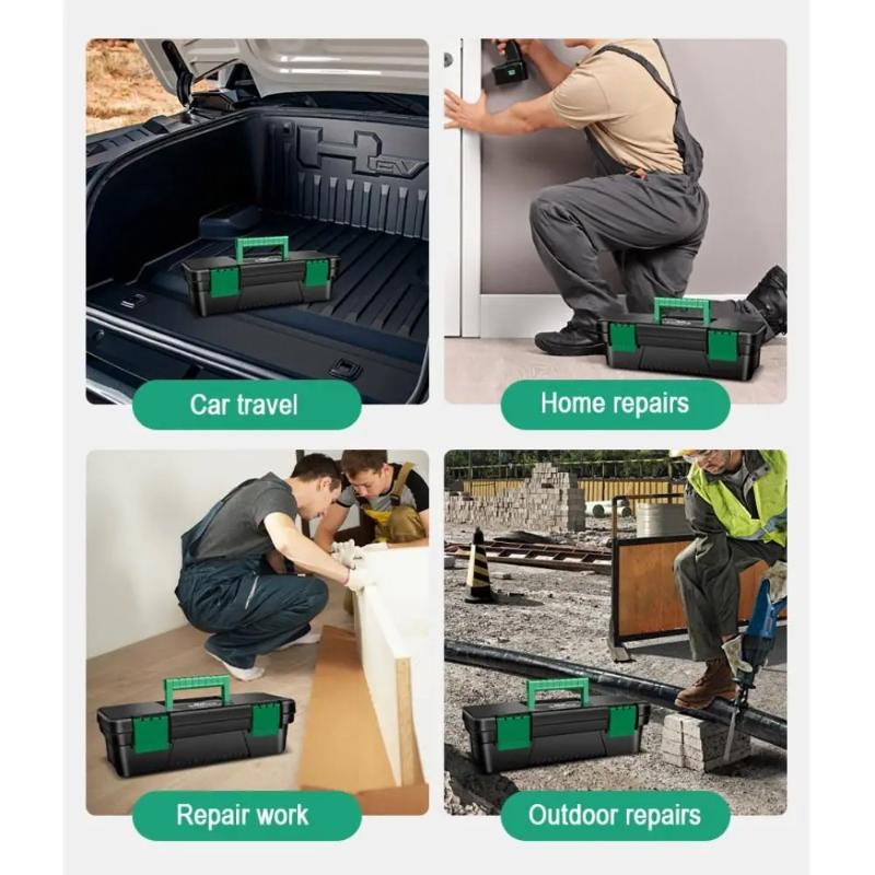 10-дюймовый ящик для инструментов Пластиковый кейс для хранения инструментов для плотницких и электромонтажных работ Ручной ящик для инструментов для хранения Пластиковый ящик для инструментов