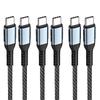 USB Type C Cable 2m (Set of 3) Popolier (USB To C)[USB PD Compatible/ 100W/5A Fast Charging] High Speed Data Transfer Highly Durable Nylon Compatible