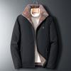 Autumn and Winter New Stand Collar Plus Fleece Coat Men's Thickened Cotton-padded Jacket Men In Old Dad Coat Men Casual