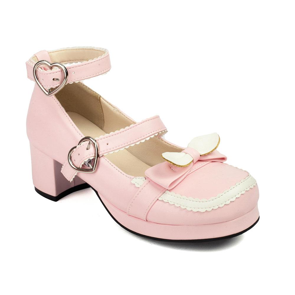 Размер 34-48 Лолита Женские Туфли Мэри Джейн Туфли-лодочки на платформе Толстый каблук Готические туфли-лодочки с бантом Милая униформа Туфли-лодочки для женщин