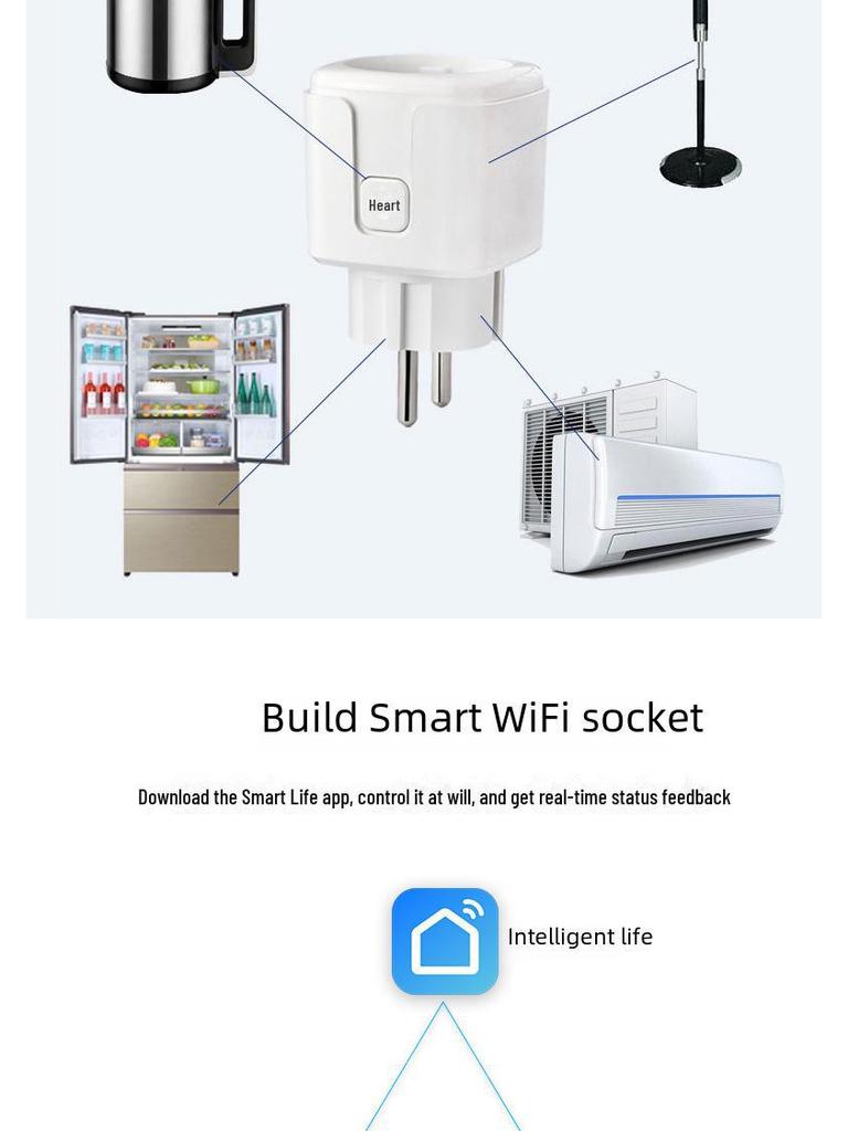 Умная розетка Tuya WiFi и Bluetooth с голосовым управлением Alexa и пультом дистанционного управления через мобильное приложение