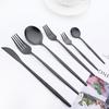 Черный, 30 шт., столовая посуда, матовый набор столовых приборов из нержавеющей стали, нож, вилка, кофейная ложка, столовые приборы, кухонное серебро, набор посуды для вечеринки