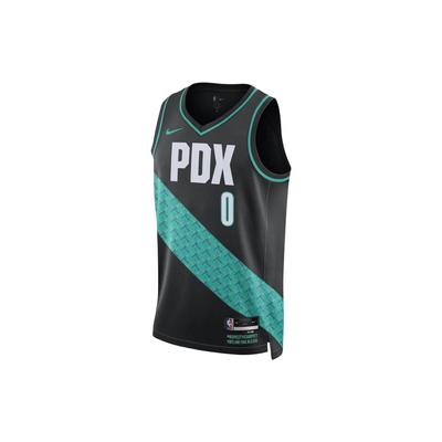 Джерси NBA Damian Lillard Portland Trailblazers City Edition Swingman, черная уличная одежда унисекс DO9608-010