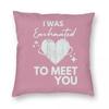 Enchanted To Meet You Square Pillowcase Polyester Linen Velvet Printed Zip Decorative Pillow Case Home Cushion Cover