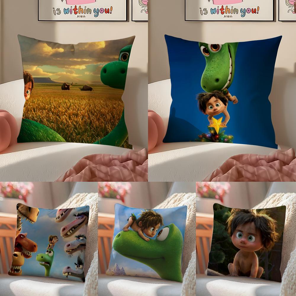 Prehistoric Cartoon DDinosaur In Charge Cushion Cover Pillowcase Short Plush Invisible zipper Room Sofa Cushion Cover