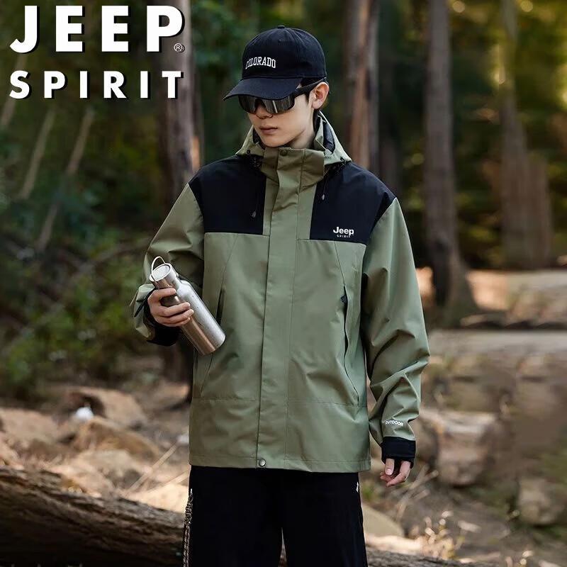 JEEP SPIRIT Men's Hooded Windproof Outdoor Jacket