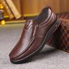 Men Large Size Hollow Soft Leather Sandals Hollow Breathable Casual Men Shoes Trendy Slip On Dad Leather Shoes for Men