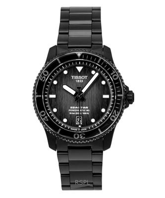 Seastar 1000 Нержавеющая сталь Серый и черный циферблат Автоматические часы для дайверов T120.807.33.051.00 300M Мужские часы