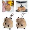 Cartoon Capybara Plush Keychain With Squeaky Sound Bag Pendant Soft Practical Decoration Accesories For Bags And Keys