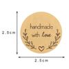 500 Pcs Handmade with Love Stickers, 25mm/1 Inch Self-Adhesive Handmade Baking Sticker Gift Tags for Valentine's Day