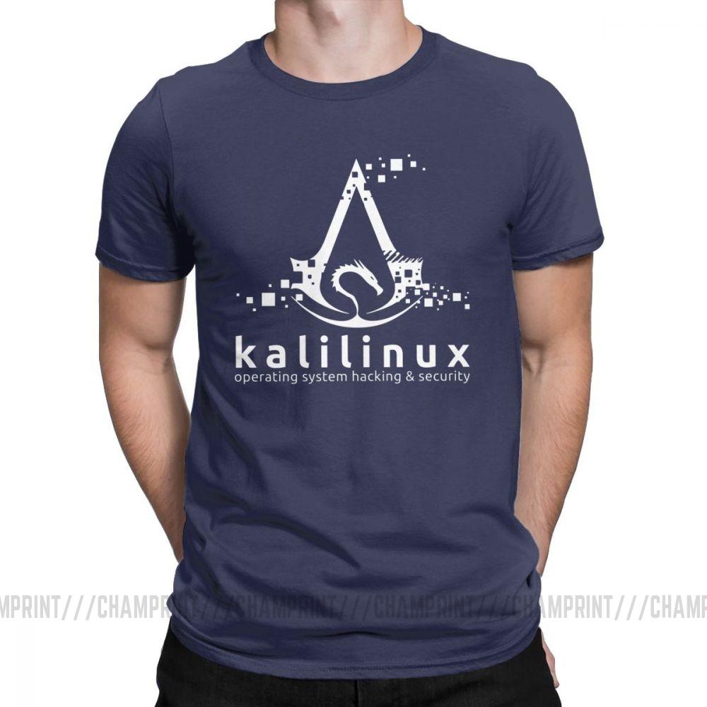 Kali Linux Operating System Hacking And Security T Shirt 100% Cotton T-Shirt Backtrack Ubuntu Mint Tees Clothes Plus Size