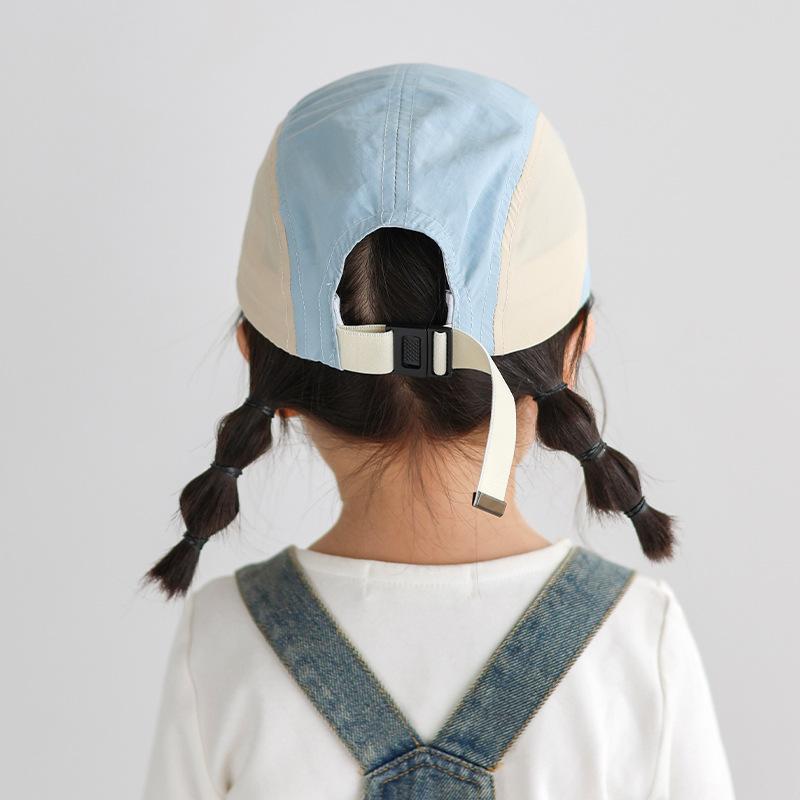 Быстросохнущая кепка с цветовыми блоками Детская солнцезащитная бейсболка Весенне-летняя новая модель для мальчиков и девочек Детская повседневная шляпа Солнечная шляпа