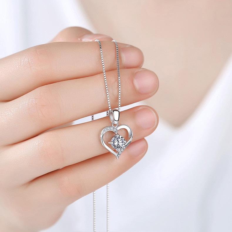 Ожерелье Love Heart для женщин, модный темперамент, подвеска в виде персикового сердца, цепочка на ключицу, цепочка на шею