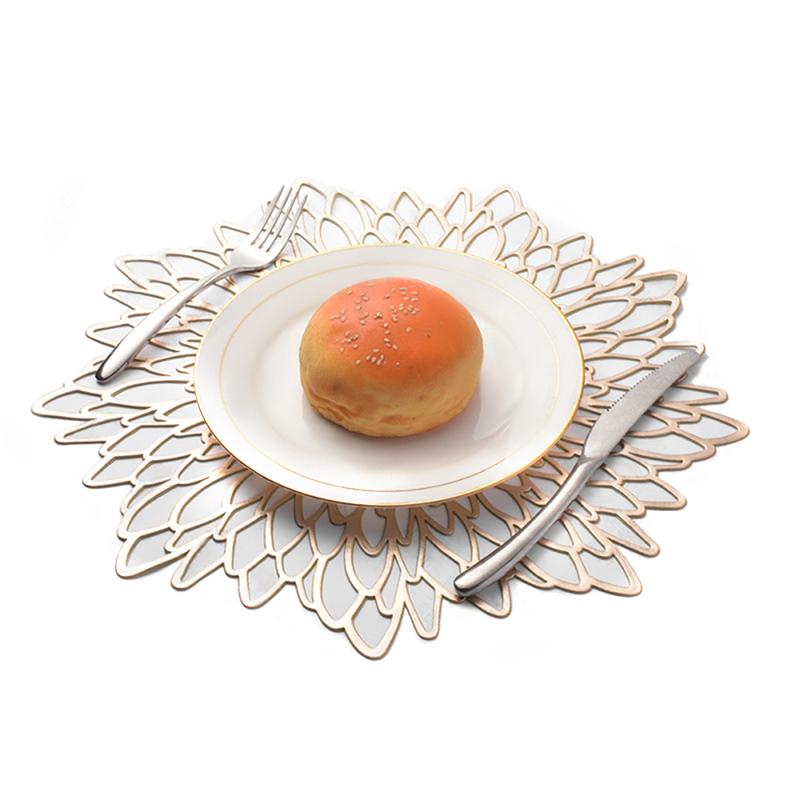 Круглая подставка под тарелку, термостойкие ПВХ коврики для стола с роскошной металлической глянцевой отделкой для декора на День благодарения, Рождество, свадебную вечеринку