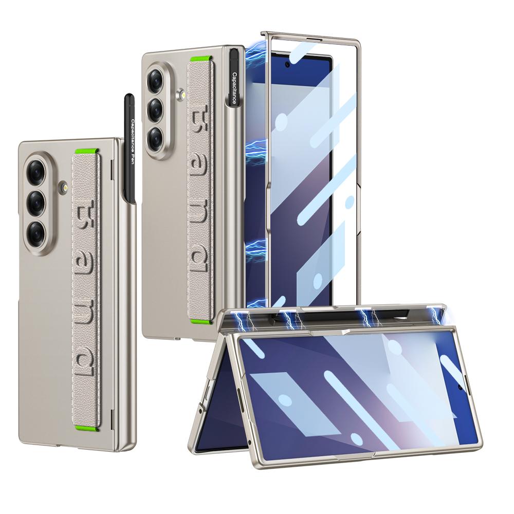Магнитный шарнир Браслет Чехол для Samsung Galaxy Z Fold 7 6 5 с держателем для стилуса Защитное стекло для чехла Galaxy Z Fold7