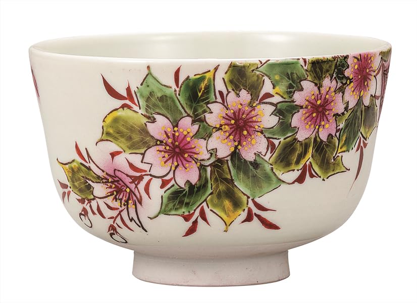 Nakamaru "Kutani Ware" Matcha Bowl - Cherry Blossom K9-884