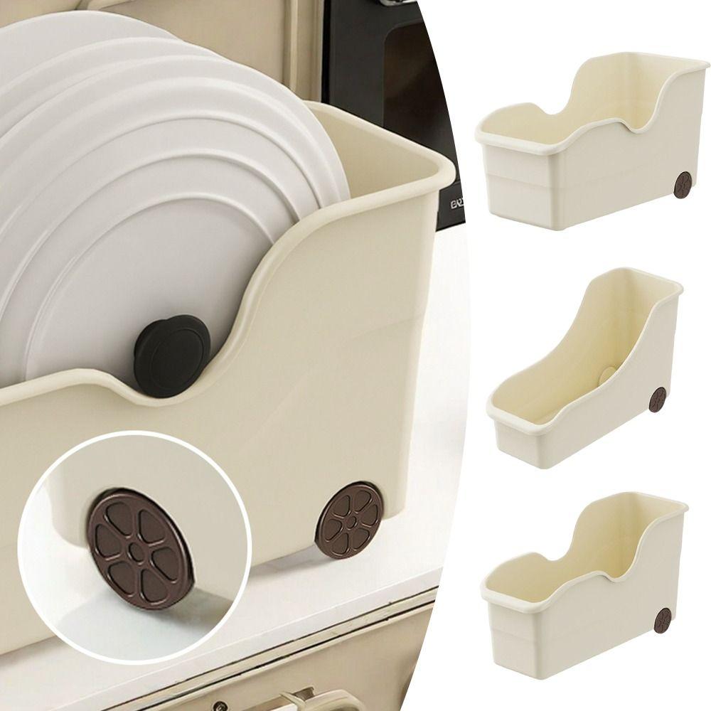 С Колесами Ящик для Хранения Разного Пластиковый Органайзер для Кухонного Шкафа