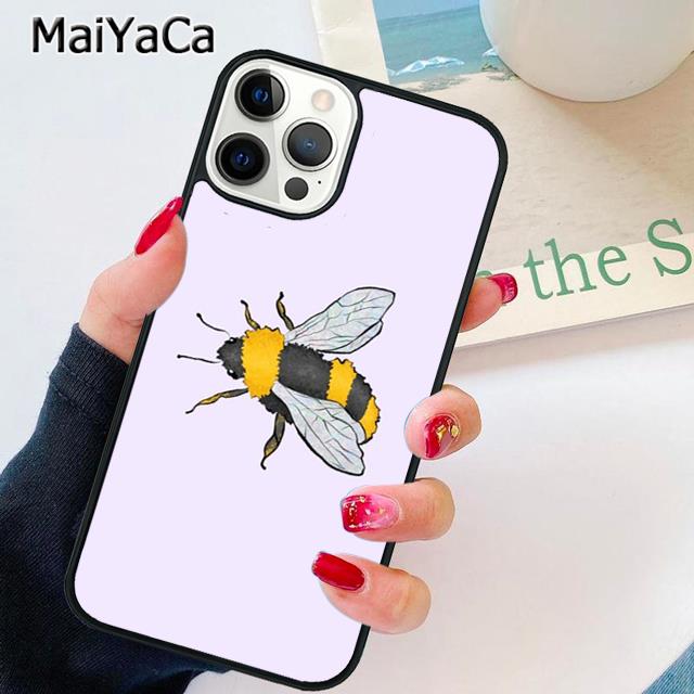 Чехол для телефона с пчелами Для iPhone 17 Air 13 14 16 16e 15 pro max plus 11 12 корпус coque