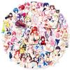50Pcs Anime Girl Stickers Waterproof Stickers for Laptop Phone Water Bottle Computer Luggage Helmet