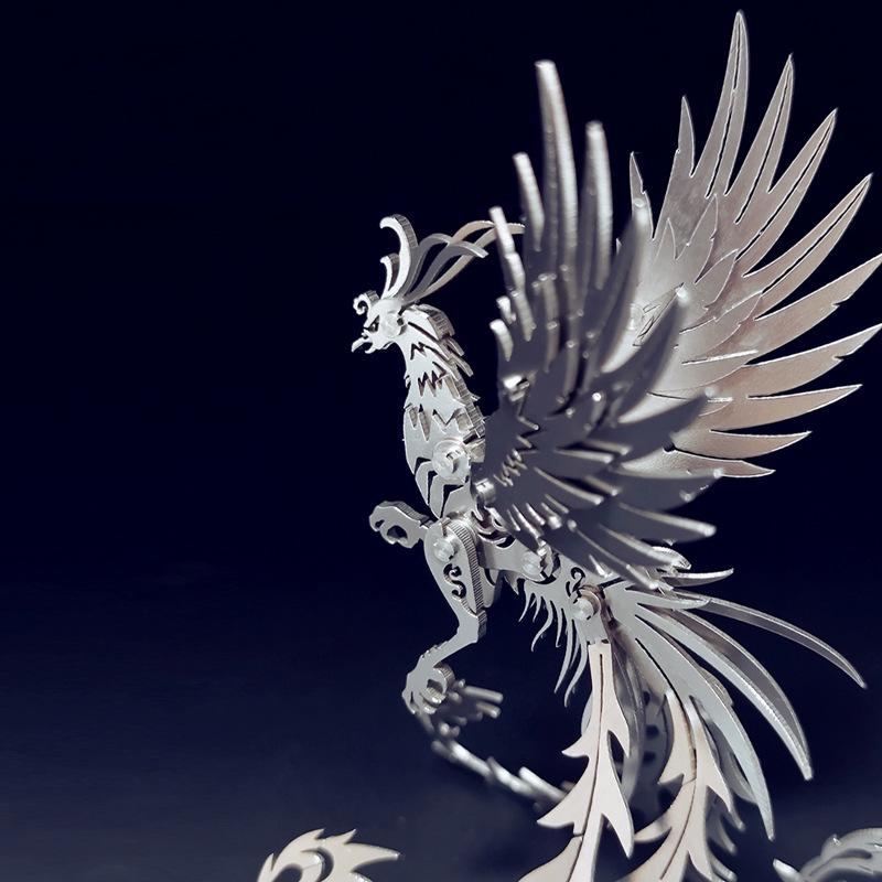 Phoenix Vermilion Bird 3D Metal Puzzle: High-Difficulty Mechanical Model for Adults