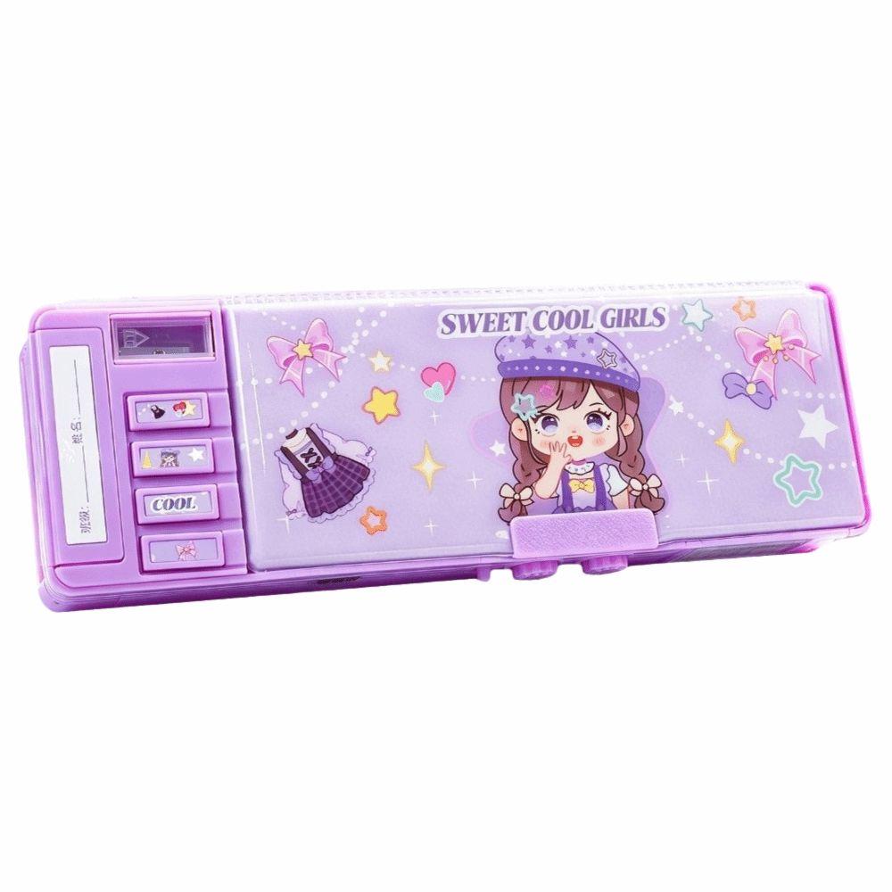 Large Capacity Pencil Case Password Lock Stationery Organizer Cartoon Stationery Box  Kids