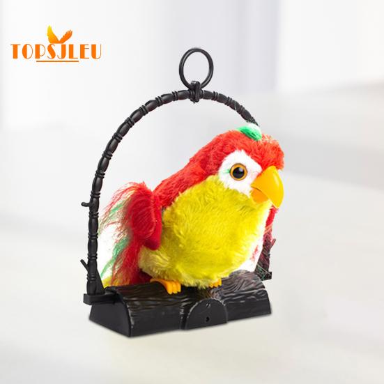 Яркая цветная реалистичная плюшевая игрушка-попугай с подставкой для записи, обучающая игрушка-попугай, садовые принадлежности