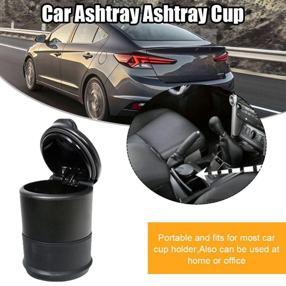 Cylindrical Shape Car Storage Bucket with Lid Mini Storage Box New Car Trash Can Automobile