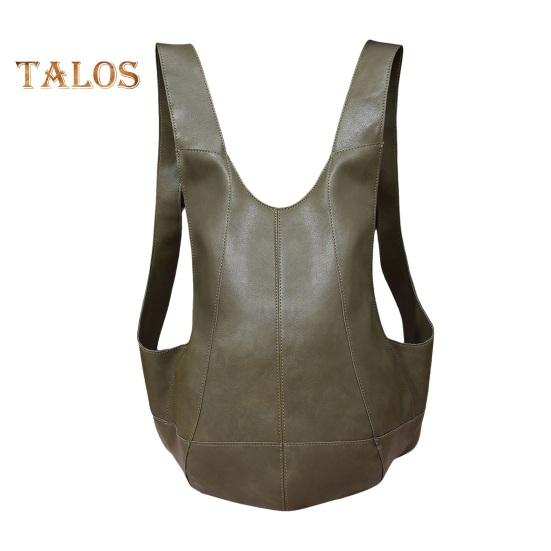 Рюкзак из искусственной кожи, водонепроницаемый, ретро, однотонный, с широкими плечевыми ремнями, в форме жилета, большой емкости, уменьшающий нагрузку, сумка для школы, работы, путешествий