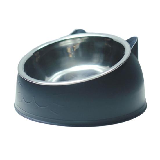 Raised Cat Food Bowl 15-degree Tilted Elevated Pet Feeder Bowl Anti Spill Stainless Steel Pet Food Dish for Dogs And Cats To Protect Pet's Spine