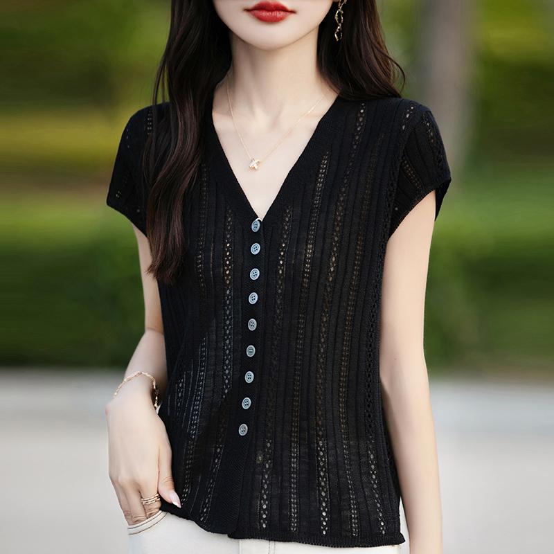 Женский легкий кардиган из 50% шерсти и 50% шелка Mulberry — универсальный трикотаж на все 4 сезона для комфорта и стиля в любое время года