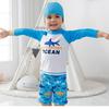 Kids' Boys' Cartoon Swimsuit Set - Split Design with Long & Short Sleeves