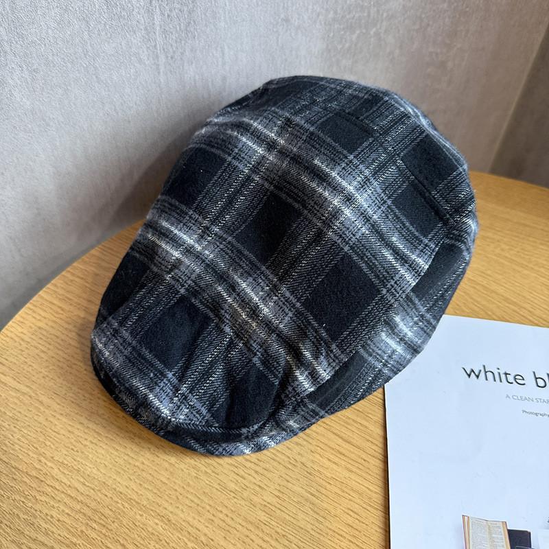 Gingham Retro Duckbill Cap Beret With Ventilation And Sun Protection Women For