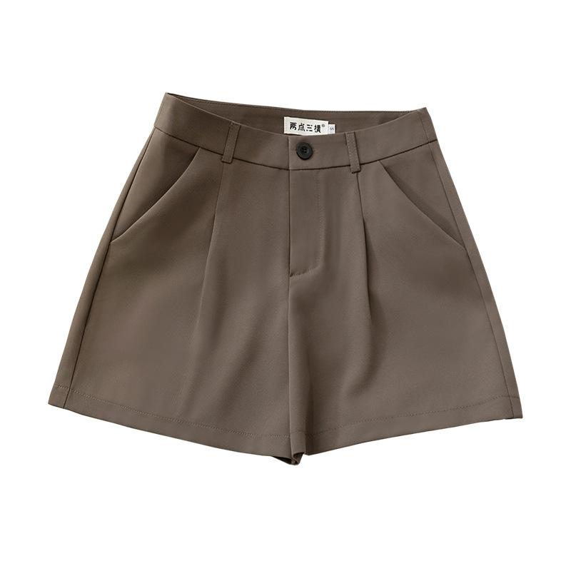 Новые летние женские шорты А-силуэта с высокой талией, универсальные, узкие и широкие штанины для повседневной носки