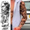 1 PC 480*170MM Full Arm Temporary Tattoo Sticker Sleeve Men Women Fashion Sexy Fake Tattoo Wolf  Lion Tiger Painting Tattoo Skull Angel Tattoo