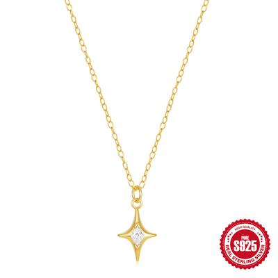 Серебряное ожерелье со звездой S925, женское, легкое, роскошное, нишевое, дизайн, высокое чувство, простое, индивидуальное ожерелье Xiaohongshu