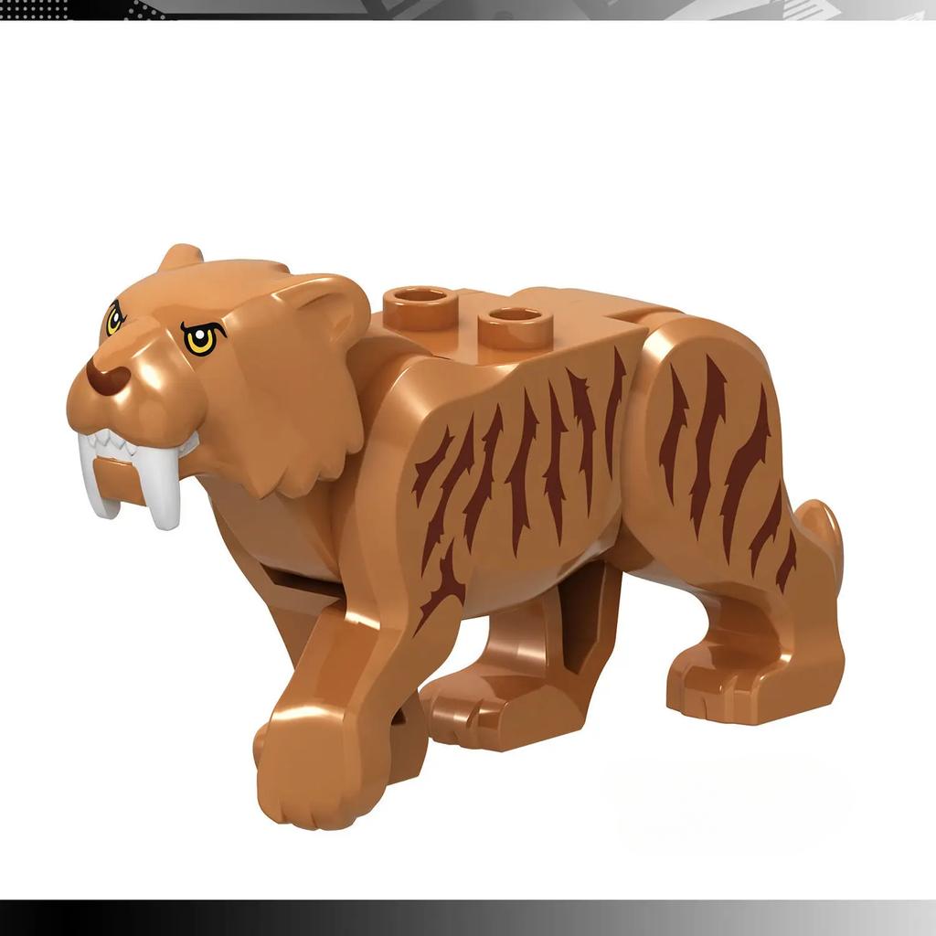 Compatible with Small Particle Building Blocks Animal Woolly Mammoth Saber-toothed Tiger Elk Boar Sheep Bear Horse Shark