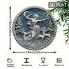 Лунный Олень Артемида Богиня Алюминиевый Металлический Настенный Декор Круглая Табличка 7,8 Дюйма Домашний Декор Хэллоуин Подарок