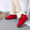 Модные женские туфли, ботильоны с круглым носком, черные женские зимние ботинки, кавайные, элегантные, на низком каблуке, замшевые, милые, большие, красные, демисезонные ботинки