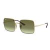 RayBan Solid Thin Frame Temples Metal Square Sunglasses Unisex Couple Gold Gold