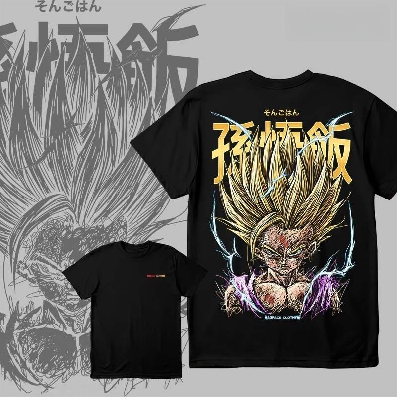 2026 Summer Dragon Ball Z Gohan Super Saiyan 2 Unisexs TShirt Japanese Character Print Cotton Breathable Casual Short Sleeve Tee