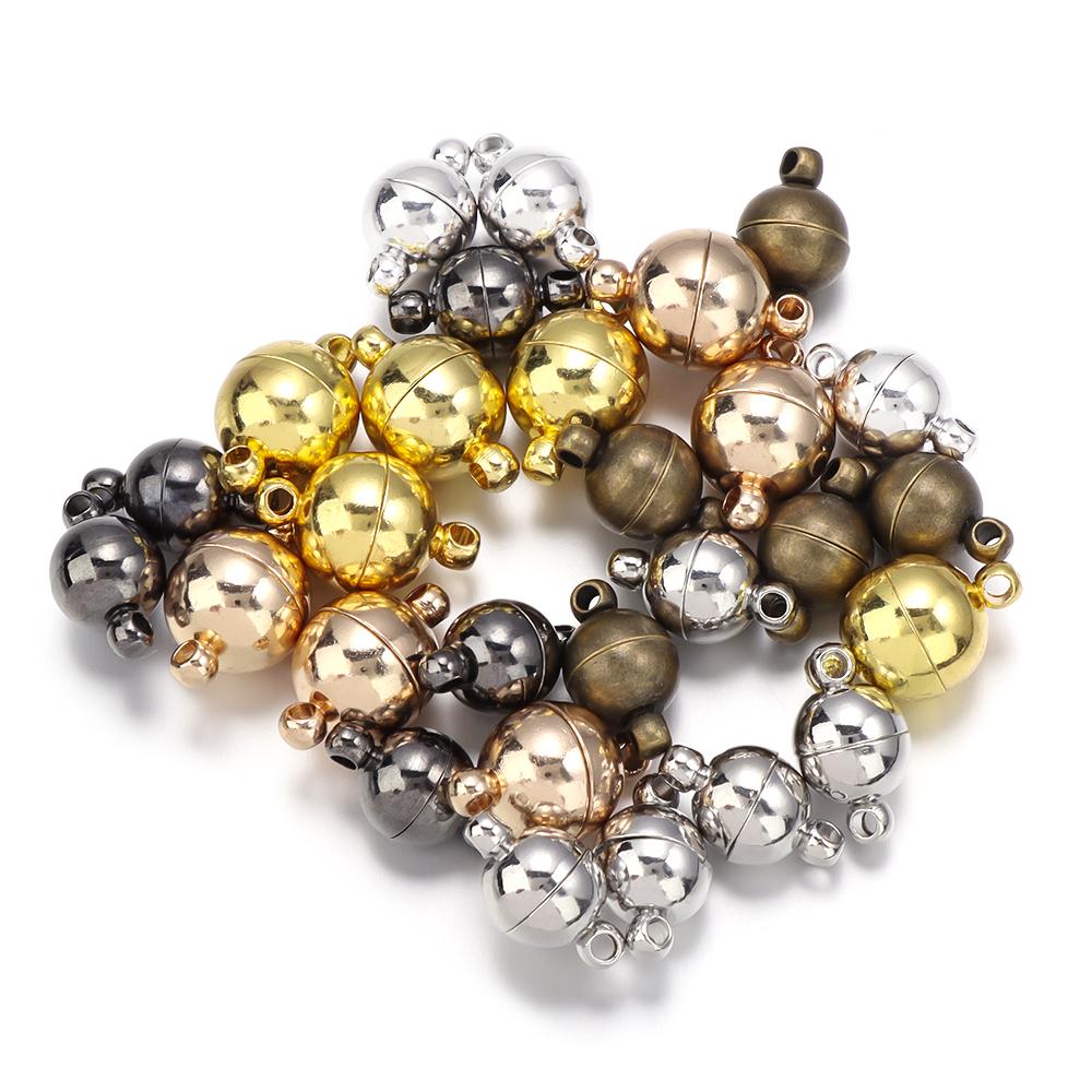 5 Sets Ball Shape Round Strong Magnetic Clasps Magnet End Clasp Connectors For Jewelry Making DIY Bracelet Necklace Accessories