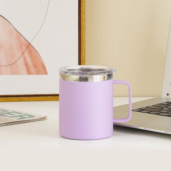 Кружка для кофе из нержавеющей стали с ручкой, раздвижной крышкой, двойной стенкой, вакуумной изоляцией, дорожная чашка для горячих и холодных напитков, чашка для чая без брызг