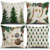Small Fresh Christmas Tree Pillowcase Christmas Party Letter Digital Printing Car Backrest Pillowcase