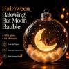 Indoor Home Holiday Accents Halloween Ball Ornament, Light Up Plastic Clear Hanging Festive Atmosphere Decoration with Cat/Skeleton/Bat Inside